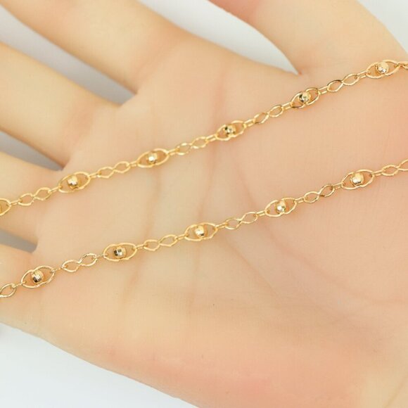 "Stylish Rose Gold Plated Chain Necklace with Beaded Accents, XPNL0150 - Picture 4 of 12